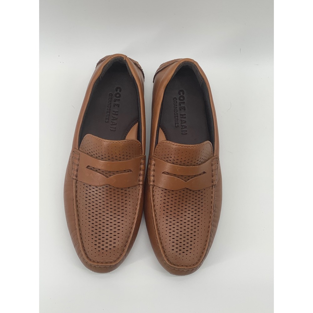 Cole Haan Mens Grandseries Tan Leather Perforated Penny Loafer Drivers C36653 7M - Picture 7 of 8